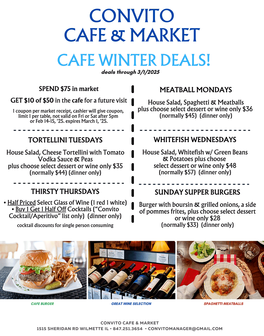 Convito Winter 2025 Cafe Coupons